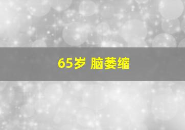 65岁 脑萎缩